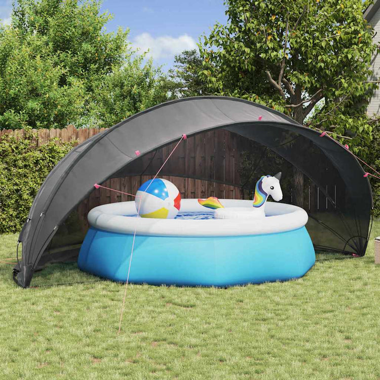 Vidaxl Poolüberdachung schwarz 546 x 516 x 250 cm 185t Polyester mit PU-Beschichtung
