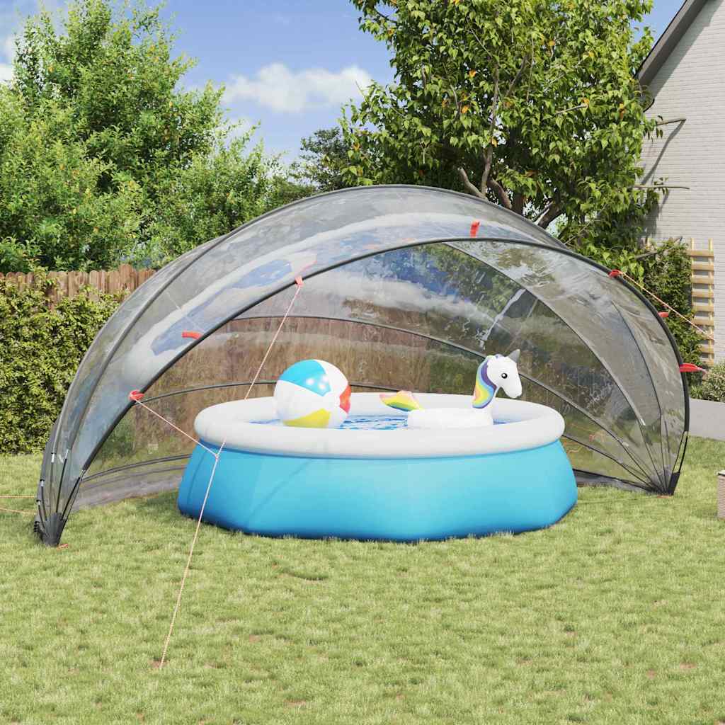 Vidaxl Poolüberdachung transparent 592 x 590 x 275 cm PVC