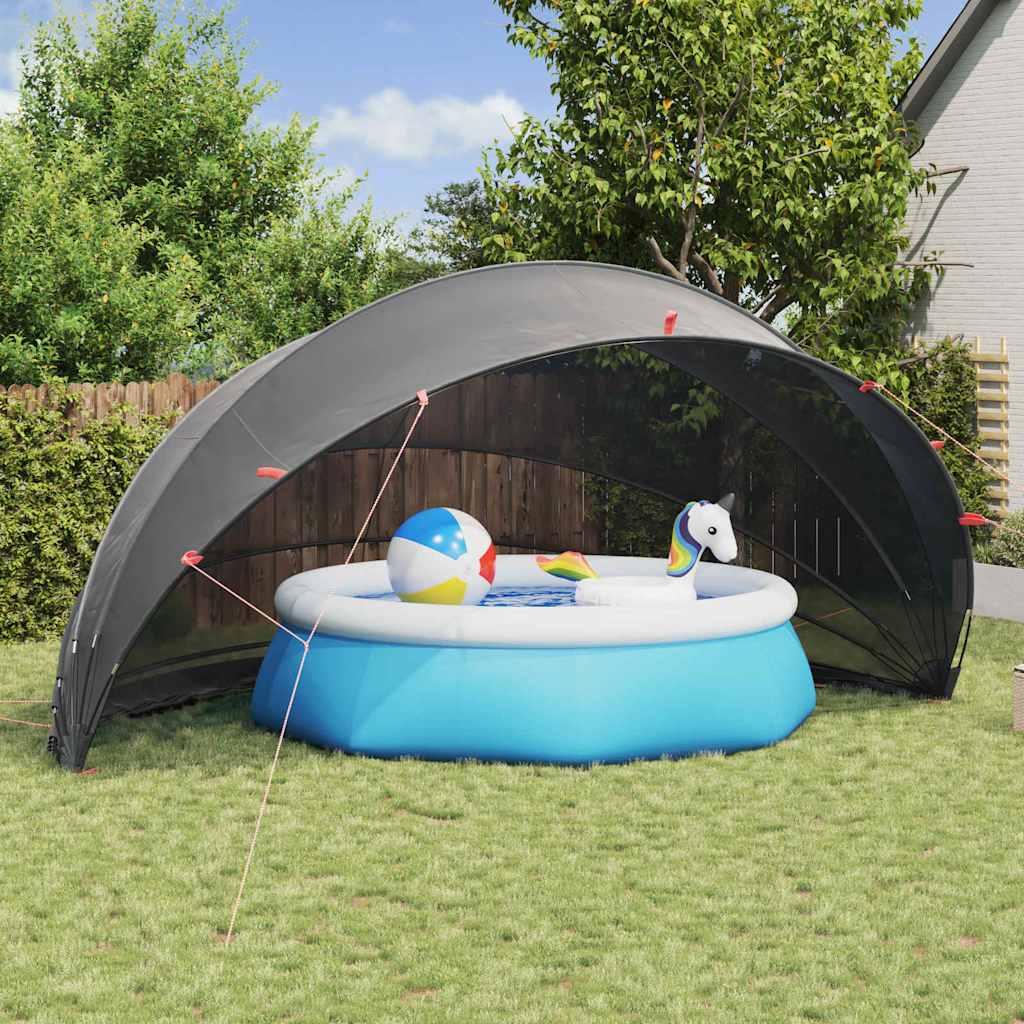 Vidaxl pool dome black 592 x 590 x 275 cm 185t polyester with PU coating