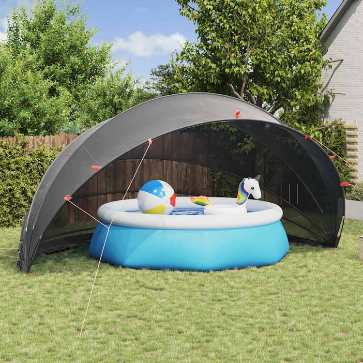 Vidaxl pool dome black 592 x 590 x 275 cm 185t polyester with PU coating