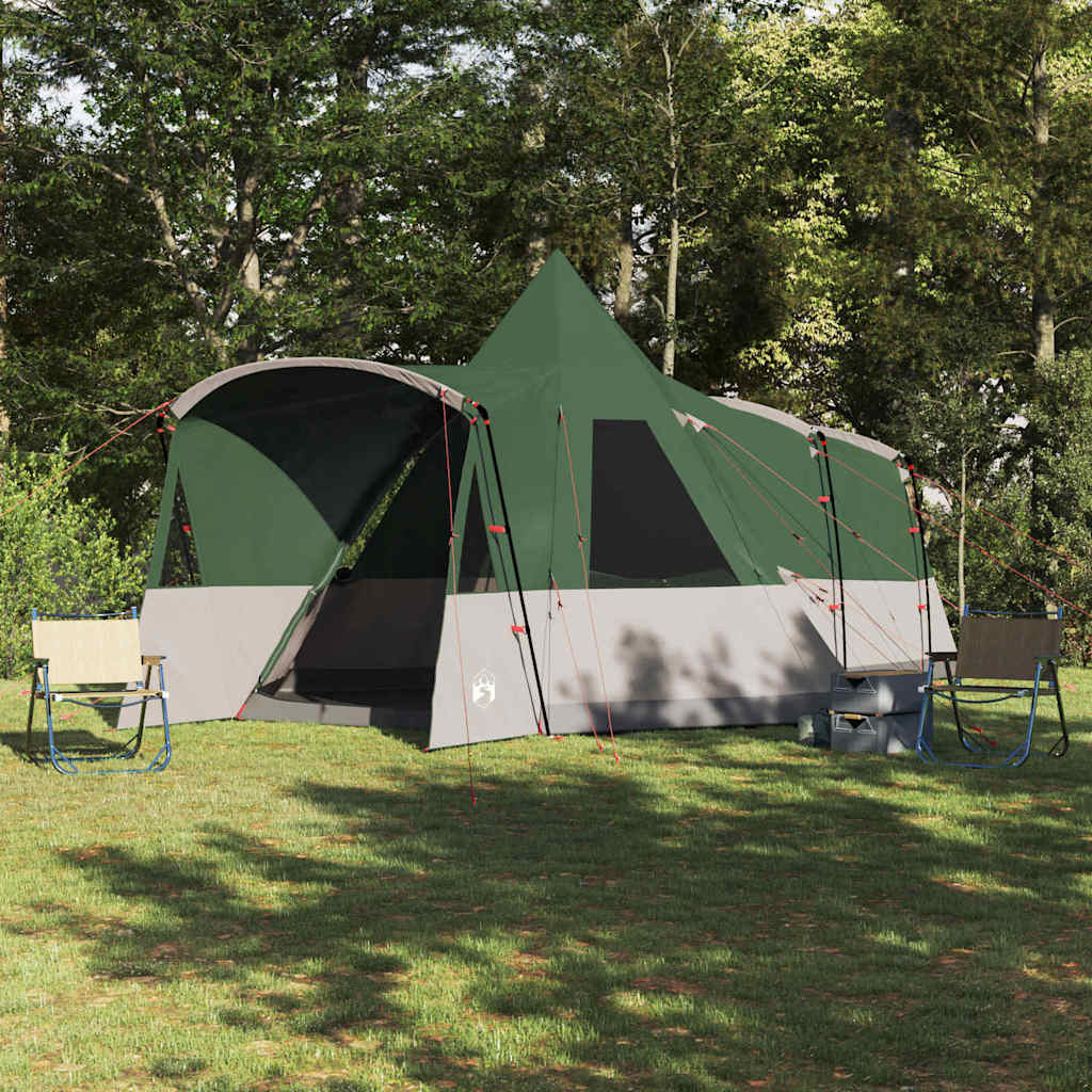 Vidaxl Tipi-Zelt mit Dach mit Stauraum grün 720 x 465 x 295 cm
