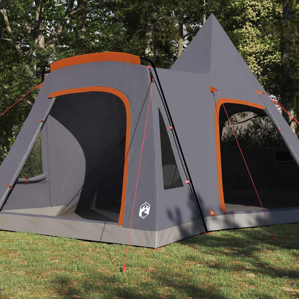 Vidaxl Tipi-Zelt mit Dach grau und orange 545 x 450 x 295 cm
