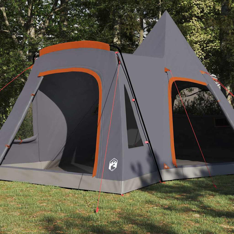 Vidaxl Tipi-Zelt mit Dach grau und orange 545 x 450 x 295 cm