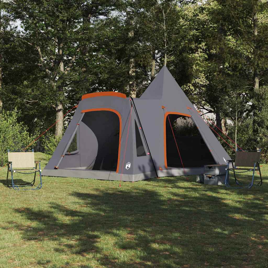 Vidaxl Tipi-Zelt mit Dach grau und orange 545 x 450 x 295 cm