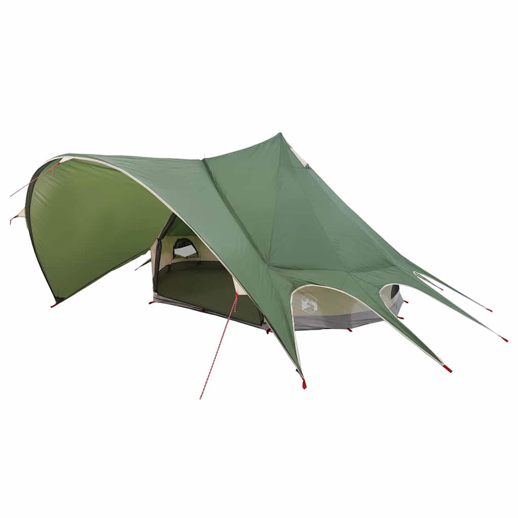 Vidaxl Tipi-Zelt mit Dach grün und grau 600 x 600 x 347 cm