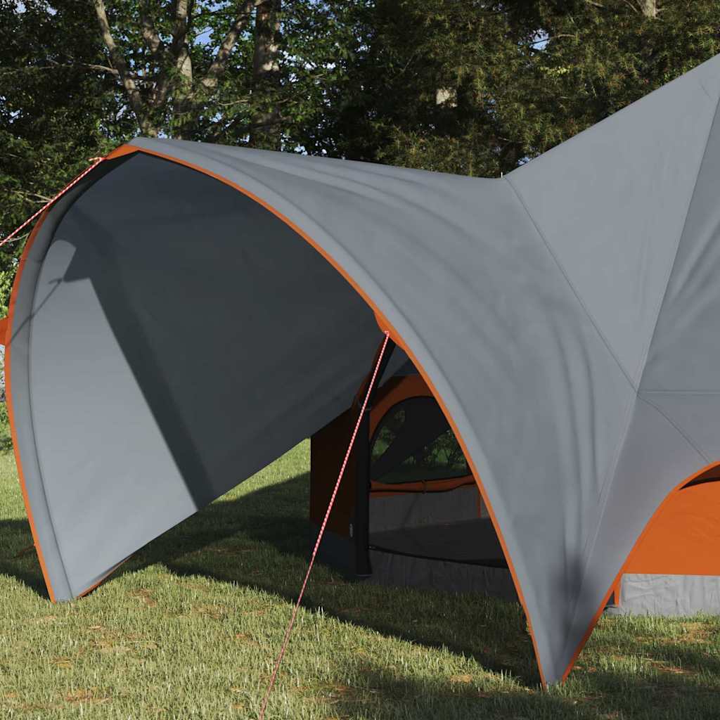 Vidaxl Tipi-Zelt mit Dach grau und orange 600 x 600 x 347 cm