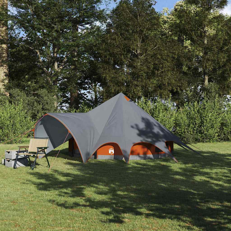 Vidaxl Tipi-Zelt mit Dach grau und orange 600 x 600 x 347 cm