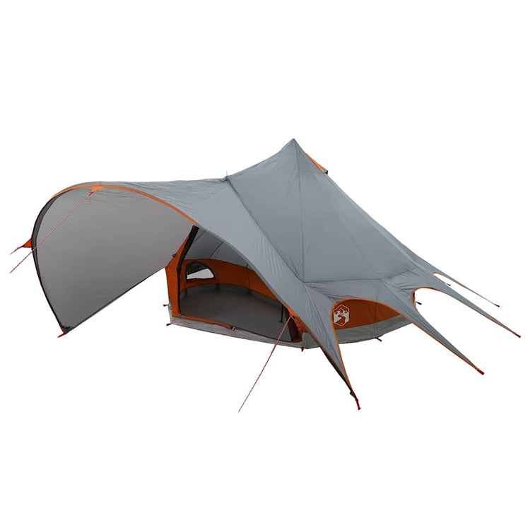 Vidaxl Tipi-Zelt mit Dach grau und orange 600 x 600 x 347 cm