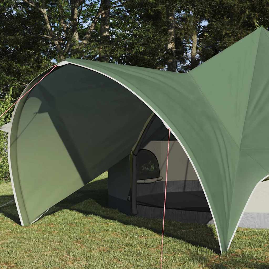Vidaxl Tipi-Zelt mit Dach grün und grau 600 x 600 x 347 cm