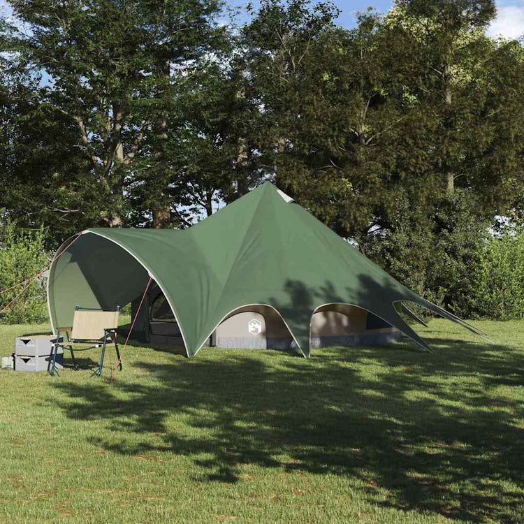 Vidaxl Tipi-Zelt mit Dach grün und grau 600 x 600 x 347 cm
