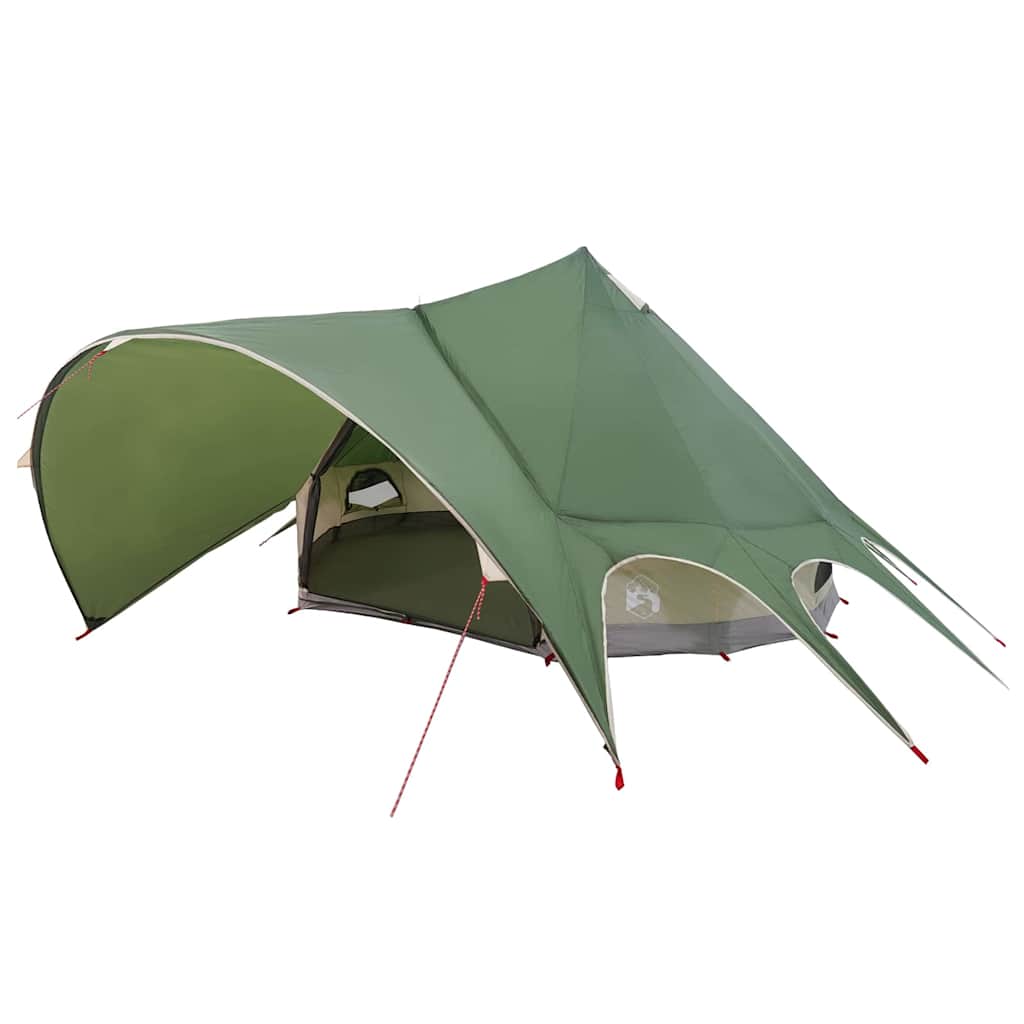 Vidaxl Tipi-Zelt mit Dach grün und grau 600 x 600 x 347 cm