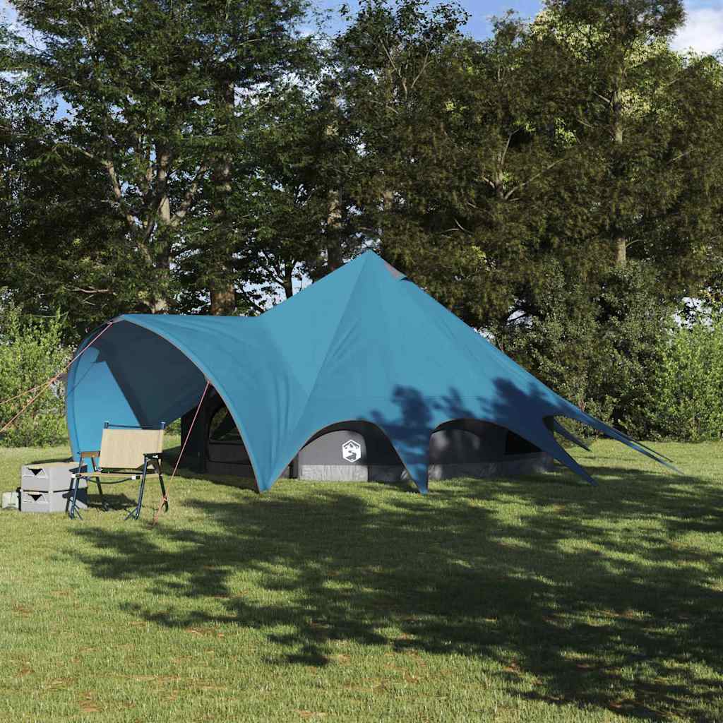 Vidaxl Tipi-Zelt mit Dach blau und grau 600 x 600 x 347 cm