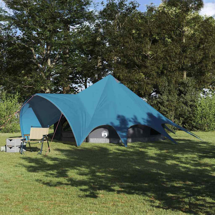 Vidaxl Tipi-Zelt mit Dach blau und grau 600 x 600 x 347 cm