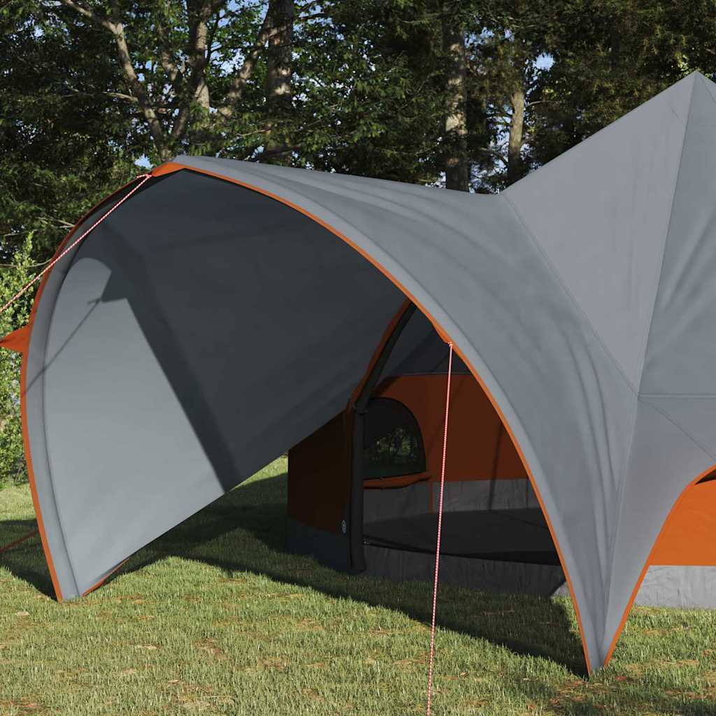 Vidaxl Tipi-Zelt mit Dach grau und orange 600 x 600 x 347 cm