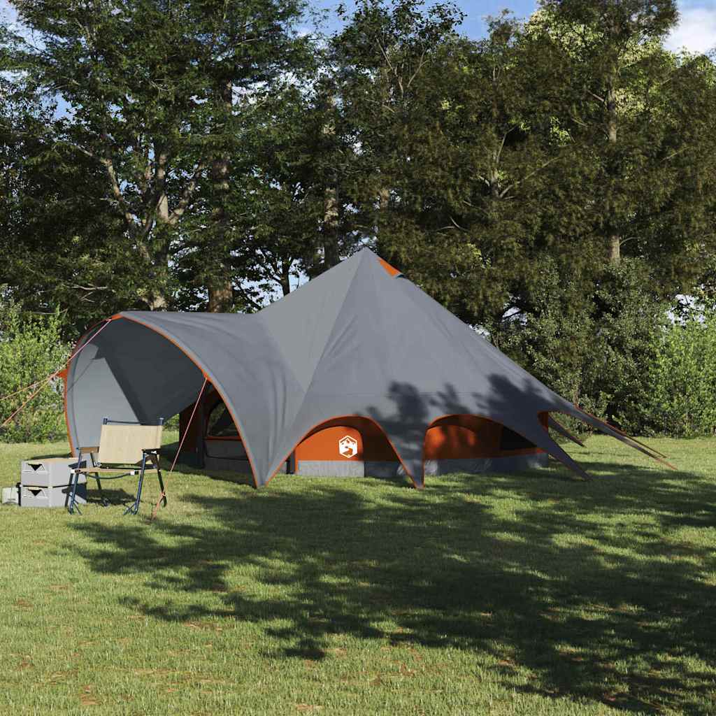 Vidaxl Tipi-Zelt mit Dach grau und orange 600 x 600 x 347 cm