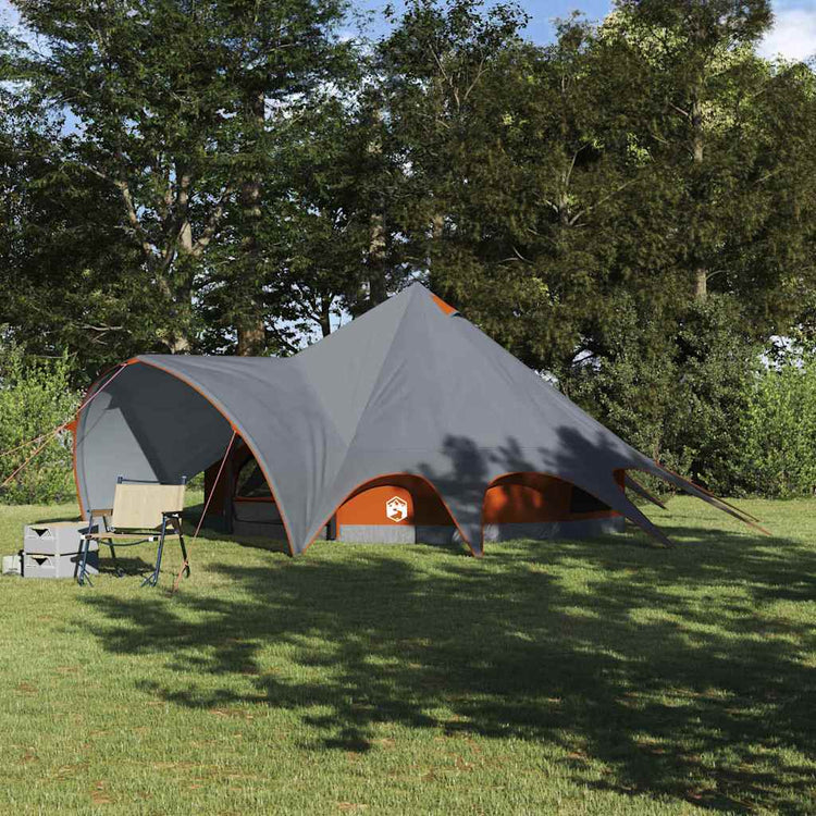 Vidaxl Tipi-Zelt mit Dach grau und orange 600 x 600 x 347 cm