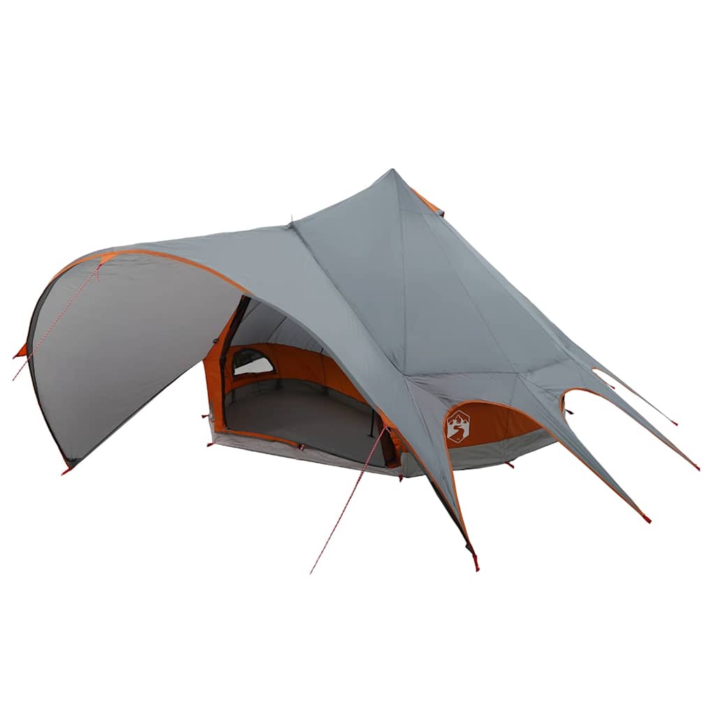 Vidaxl Tipi-Zelt mit Dach grau und orange 600 x 600 x 347 cm