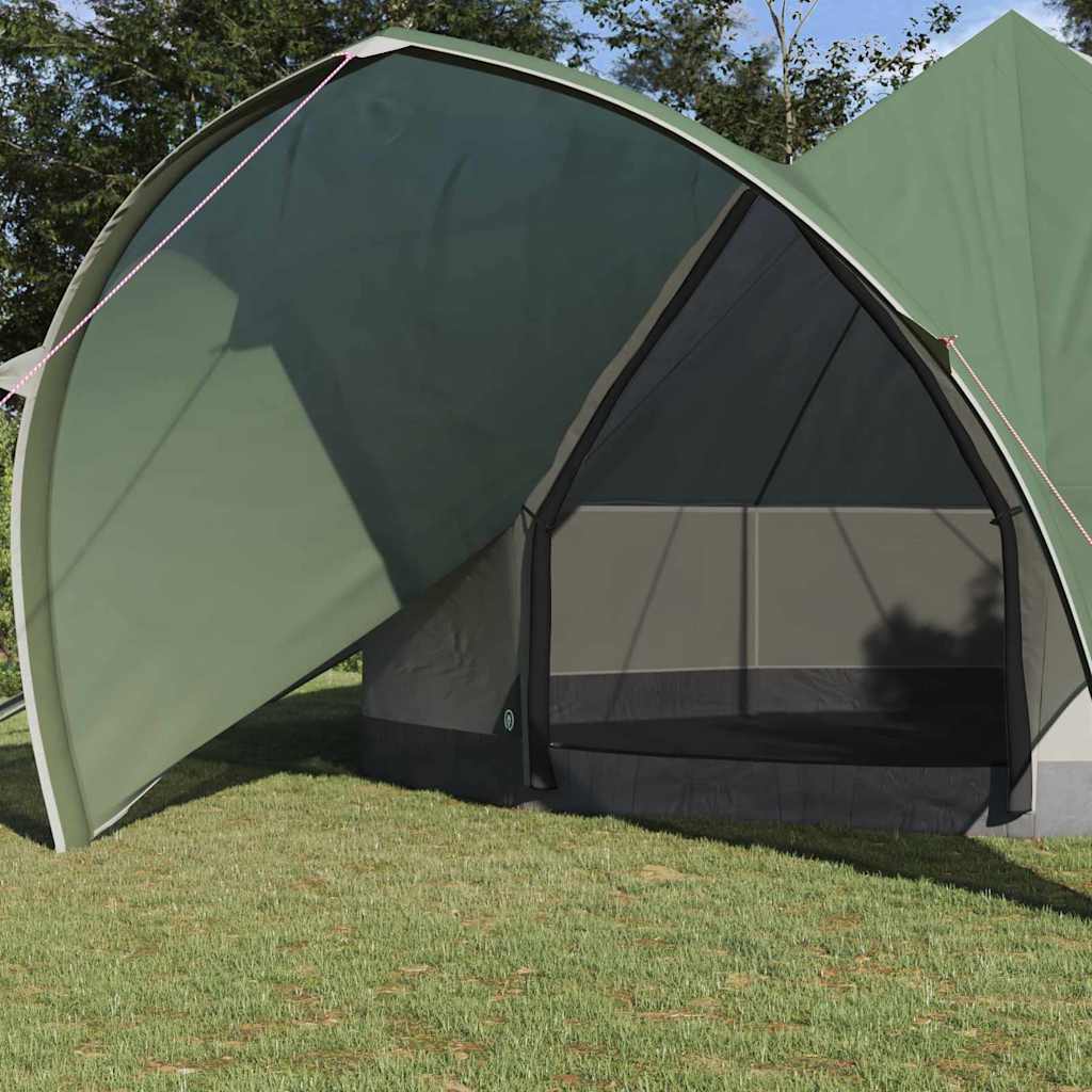 Vidaxl Tipi-Zelt mit Dach grün und grau 600 x 600 x 347 cm
