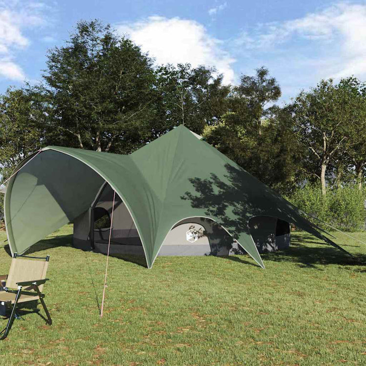 Vidaxl Tipi-Zelt mit Dach grün und grau 600 x 600 x 347 cm