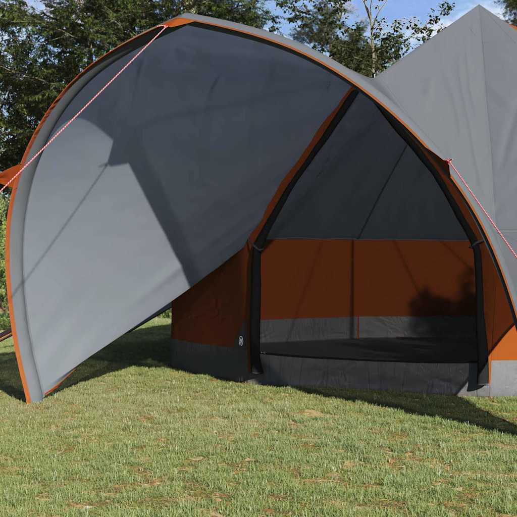 Vidaxl Tipi-Zelt mit Dach grau und orange 600 x 600 x 347 cm