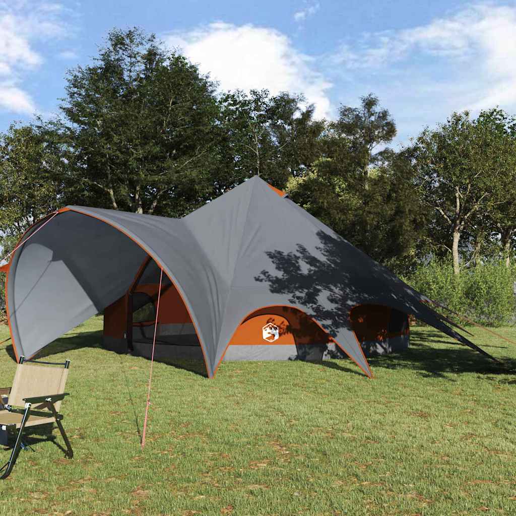 Vidaxl Tipi-Zelt mit Dach grau und orange 600 x 600 x 347 cm