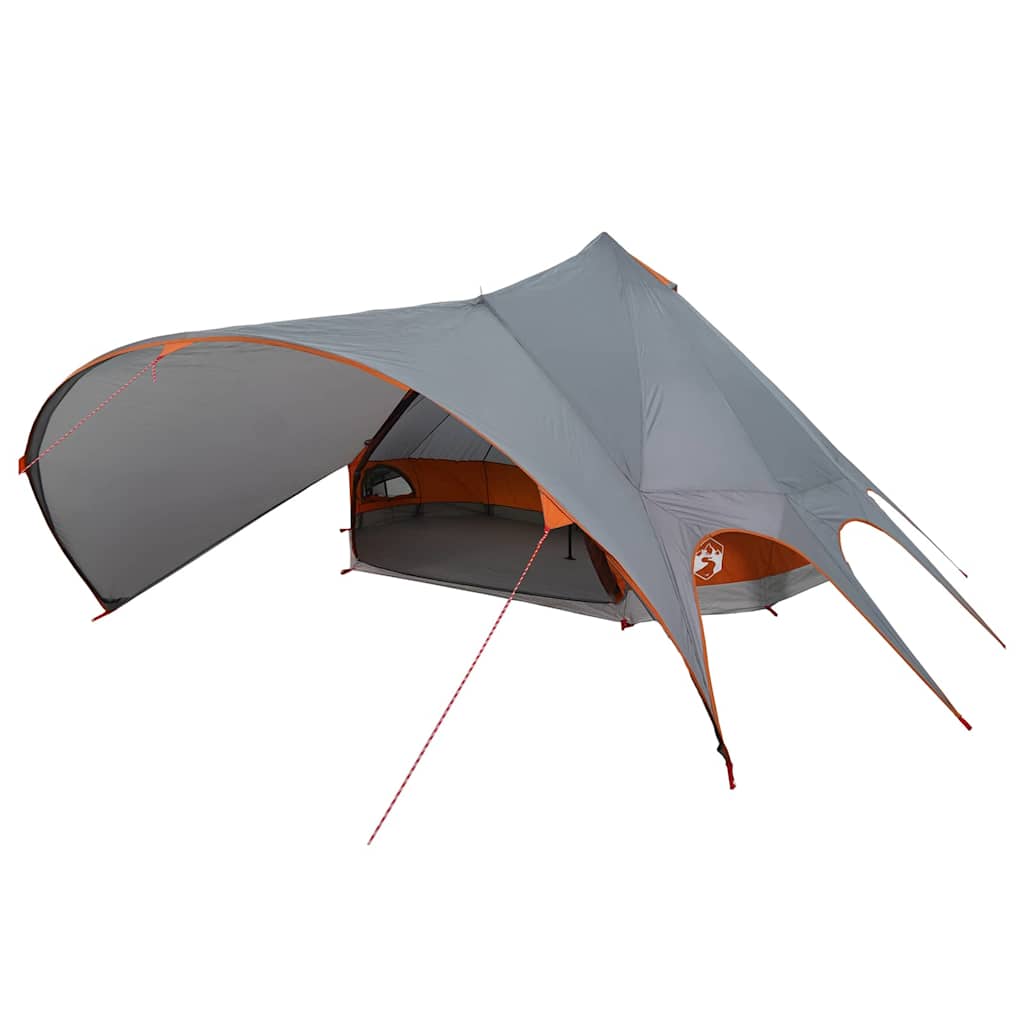 Vidaxl Tipi-Zelt mit Dach grau und orange 600 x 600 x 347 cm