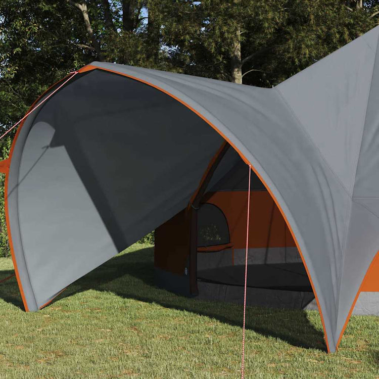 Vidaxl Tipi-Zelt mit Dach grau und orange 600 x 600 x 347 cm