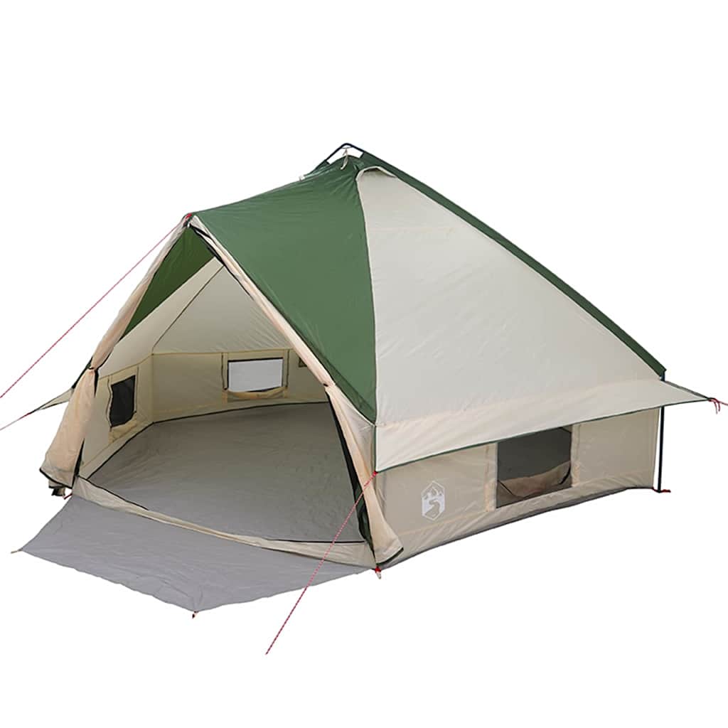 Vidaxl Tipi-Zelt mit Dach mit Stauraum, grün und weiß, 490 x 410 x 210 cm