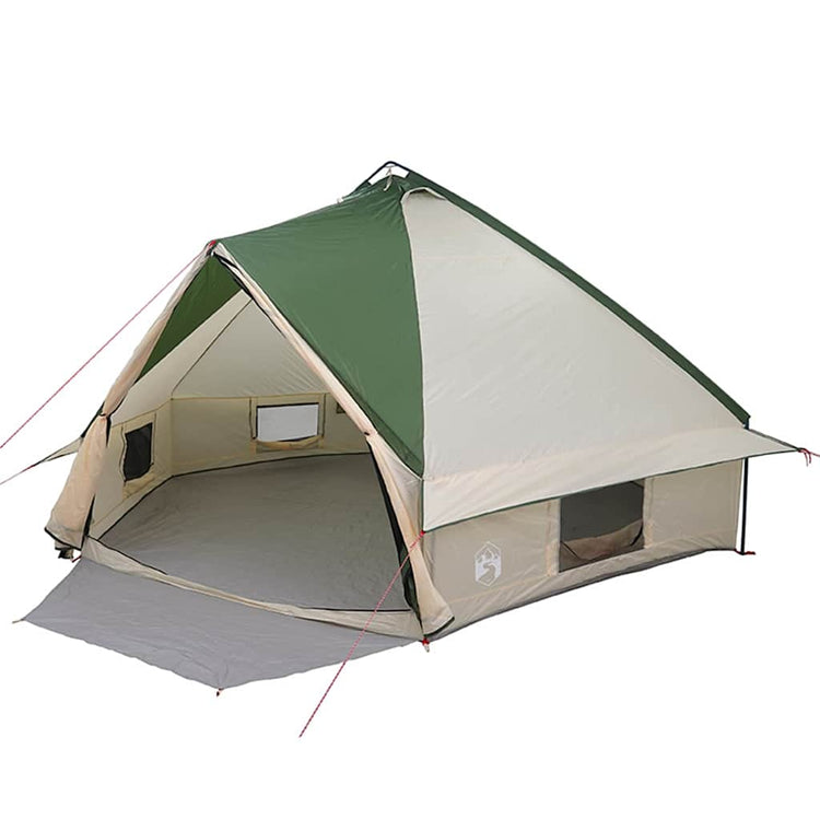 Vidaxl Tipi-Zelt mit Dach mit Stauraum, grün und weiß, 490 x 410 x 210 cm