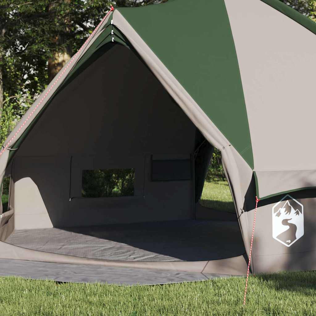 Vidaxl Tipi-Zelt mit Dach mit Stauraum, grün und weiß, 490 x 410 x 210 cm