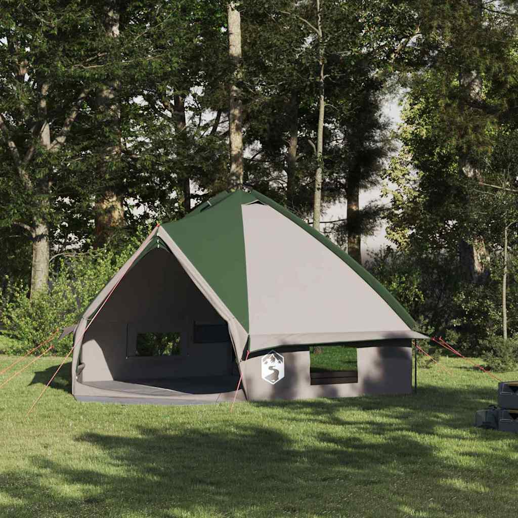 Vidaxl Tipi-Zelt mit Dach mit Stauraum, grün und weiß, 490 x 410 x 210 cm