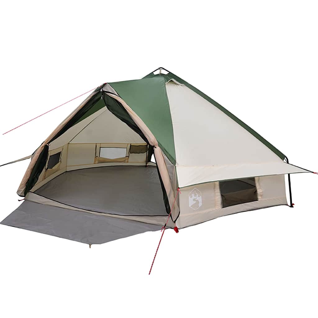 Vidaxl Tipi-Zelt mit Dach mit Stauraum, grün und weiß, 490 x 410 x 210 cm