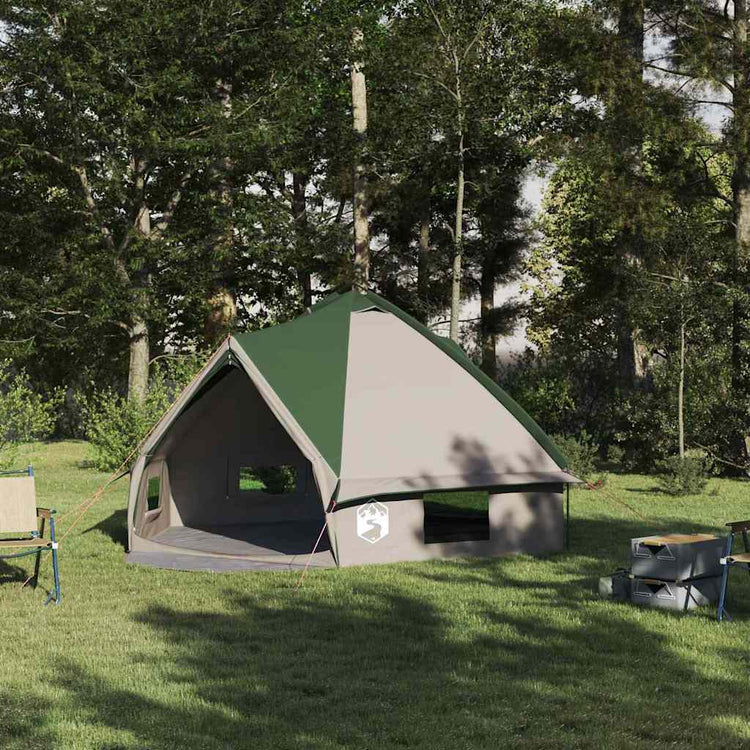 Vidaxl Tipi-Zelt mit Dach mit Stauraum, grün und weiß, 490 x 410 x 210 cm