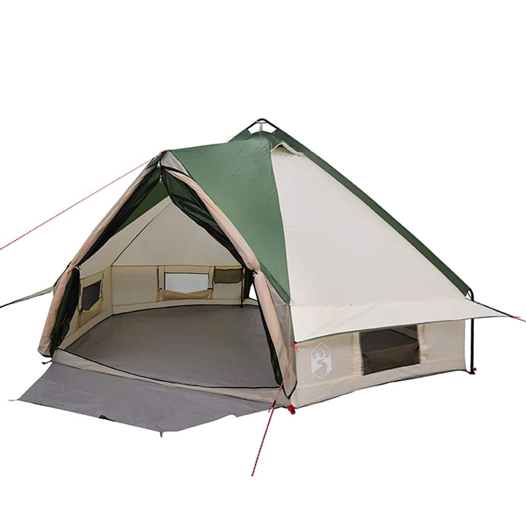 Vidaxl Tipi-Zelt mit Dach mit Stauraum, grün und weiß, 490 x 410 x 210 cm