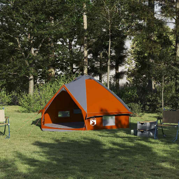Vidaxl Tipi-Zelt mit Dach grau und orange 490 x 410 x 210 cm