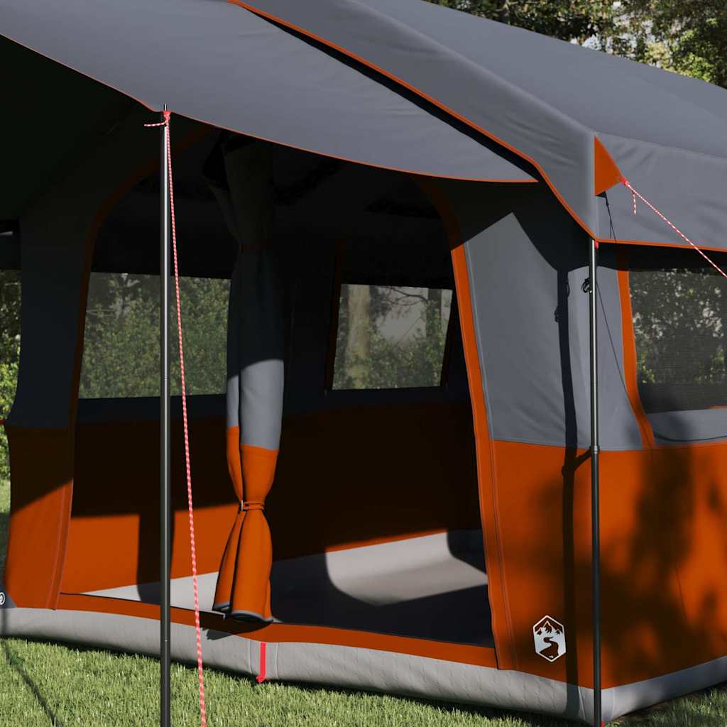 Vidaxx Familienzelt mit grauem und orangefarbenem Dach 324 x 255 x 230 cm