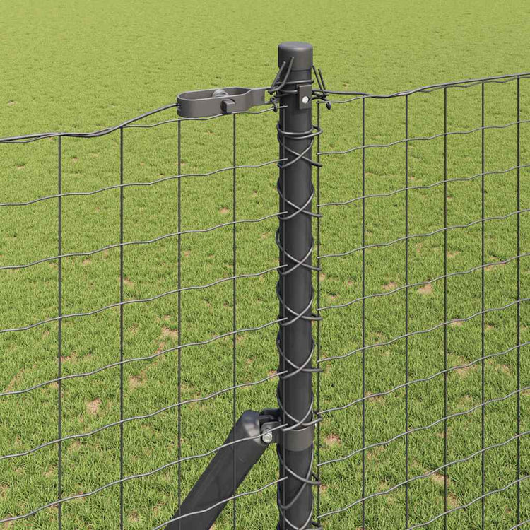 Vidaxl Zaunpfosten 7 Stück grauer Stahl