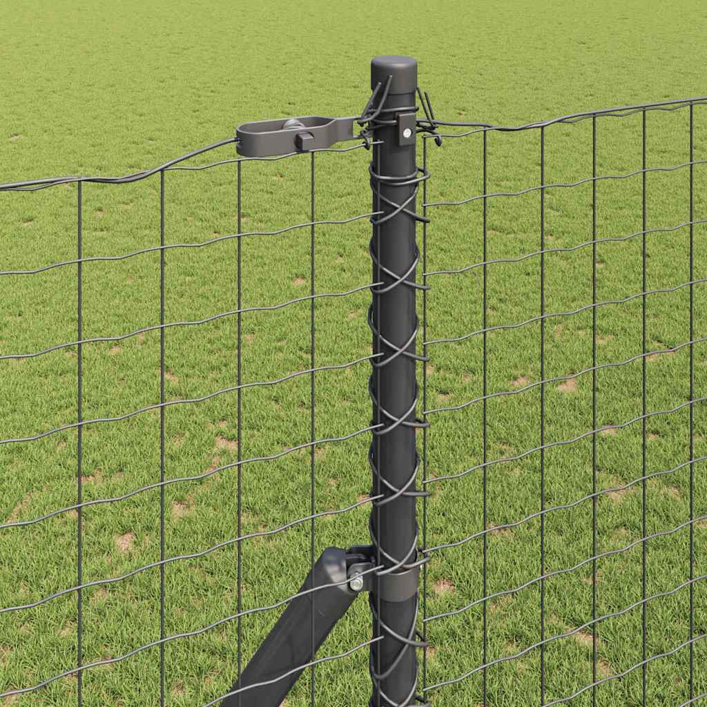 Vidaxl Zaunpfosten 7 Stück grauer Stahl