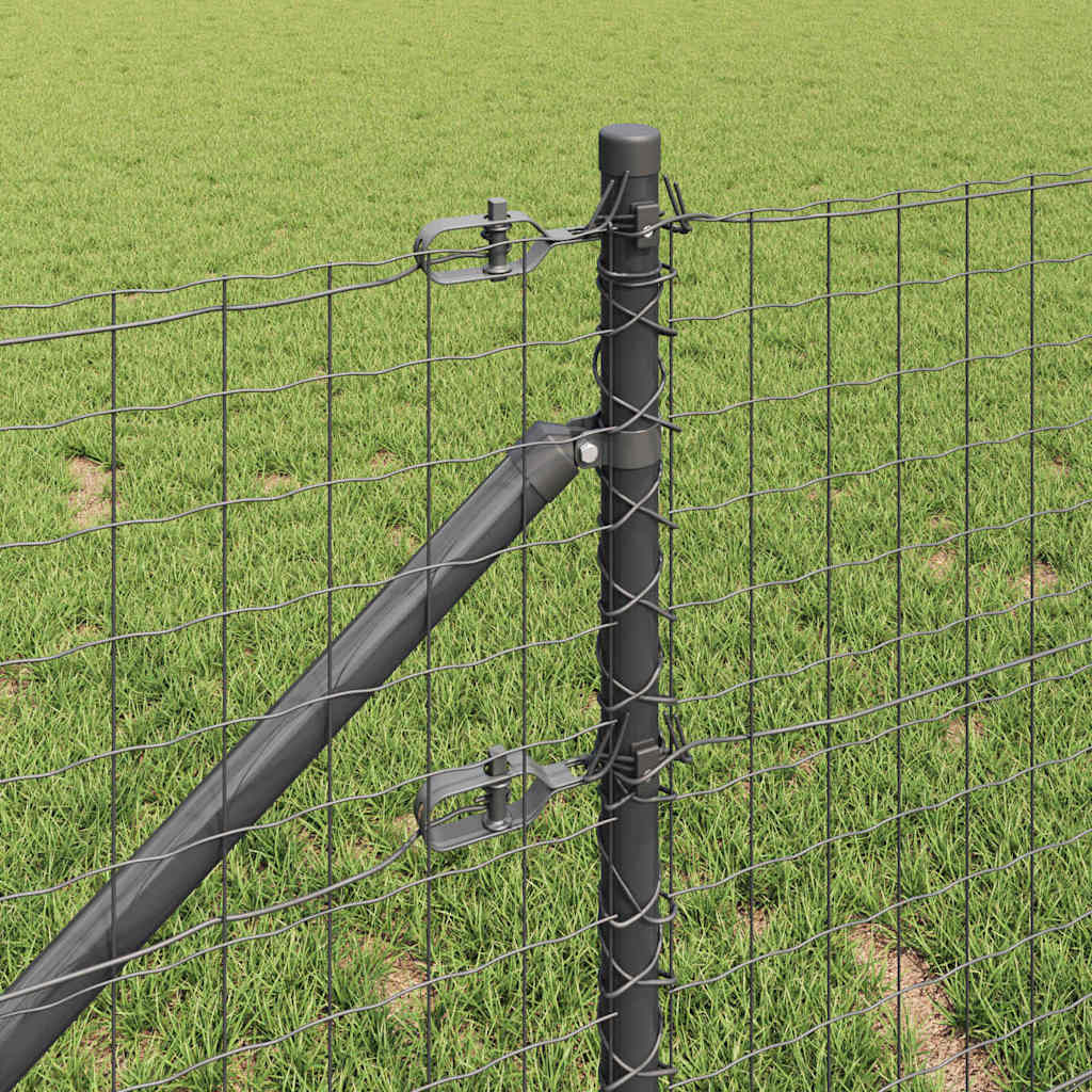Vidaxl Zaunpfosten 7 Stück grauer Stahl