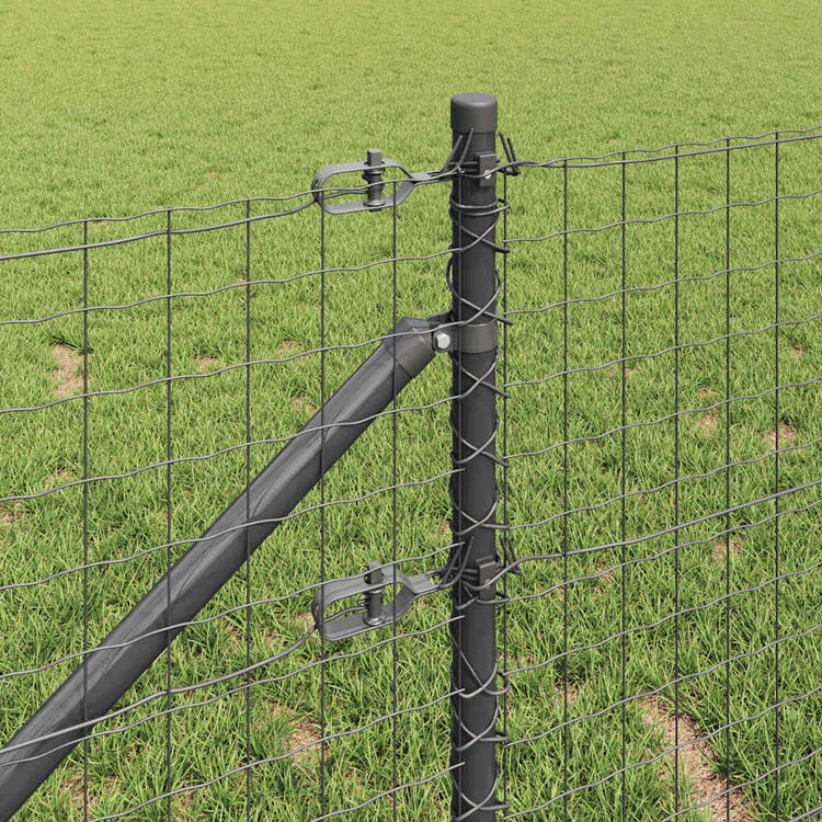 Vidaxl Zaunpfosten 7 Stück grauer Stahl