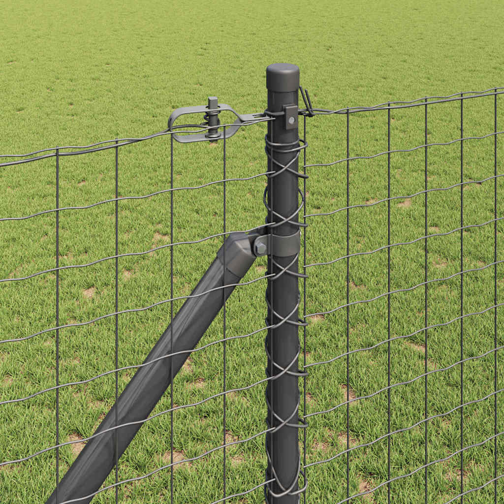 Vidaxl Zaunpfosten 7 Stück grauer Stahl