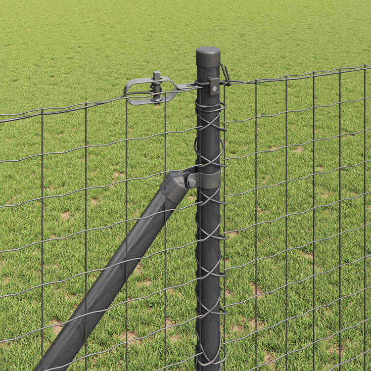 Vidaxl Zaunpfosten 7 Stück grauer Stahl