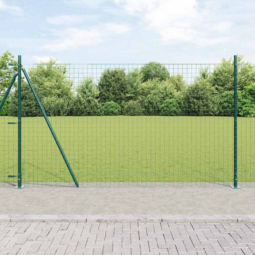 Vidaxl Zaunpfosten 13 Stück grüner Stahl