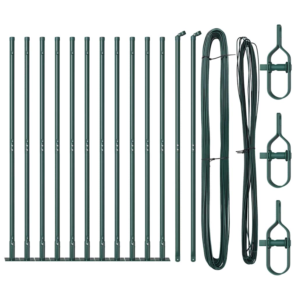 Vidaxl Zaunpfosten 13 Stück grüner Stahl