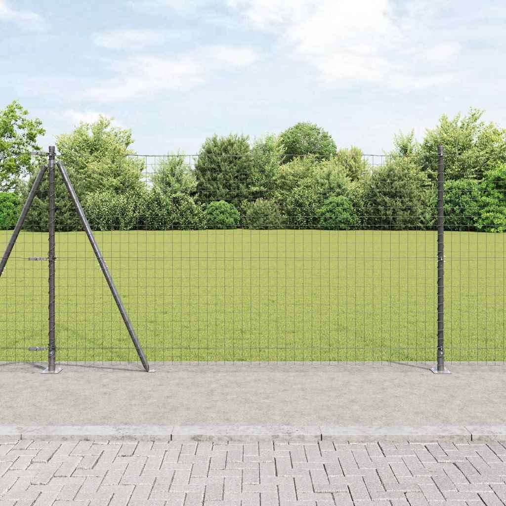 Vidaxl Zaunpfosten 13 Stück grauer Stahl