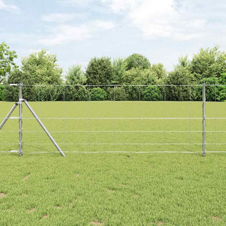 Vidaxl Weidezaun silber 25 x 0,8 m aus verzinktem Stahl
