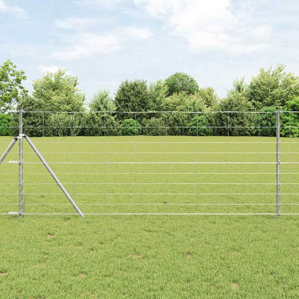 Vidaxl Weidezaun silber 25 x 1 m aus verzinktem Stahl