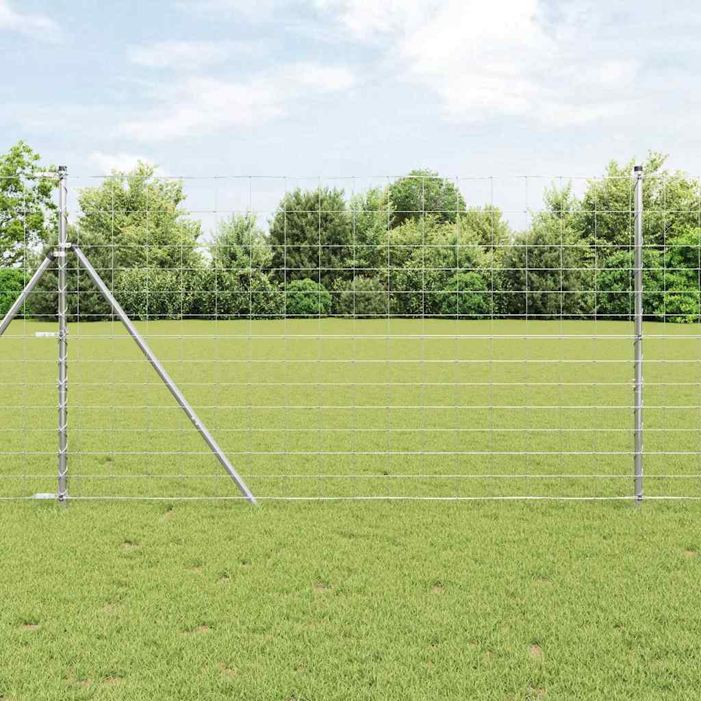 Vidaxl Weidezaun silber 25 x 1,4 m aus verzinktem Stahl