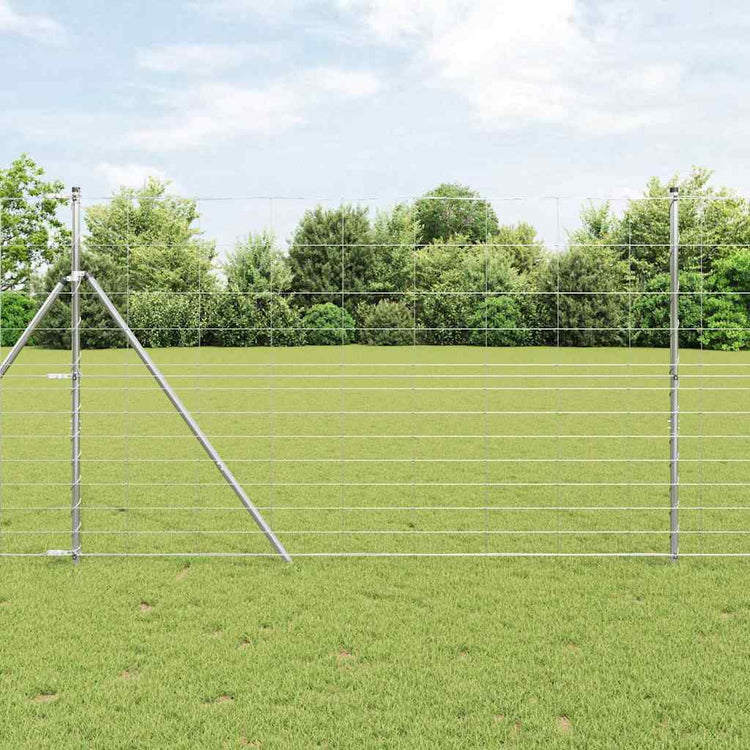 Vidaxl Weidezaun Silber 25 x 1,5 m aus verzinktem Stahl