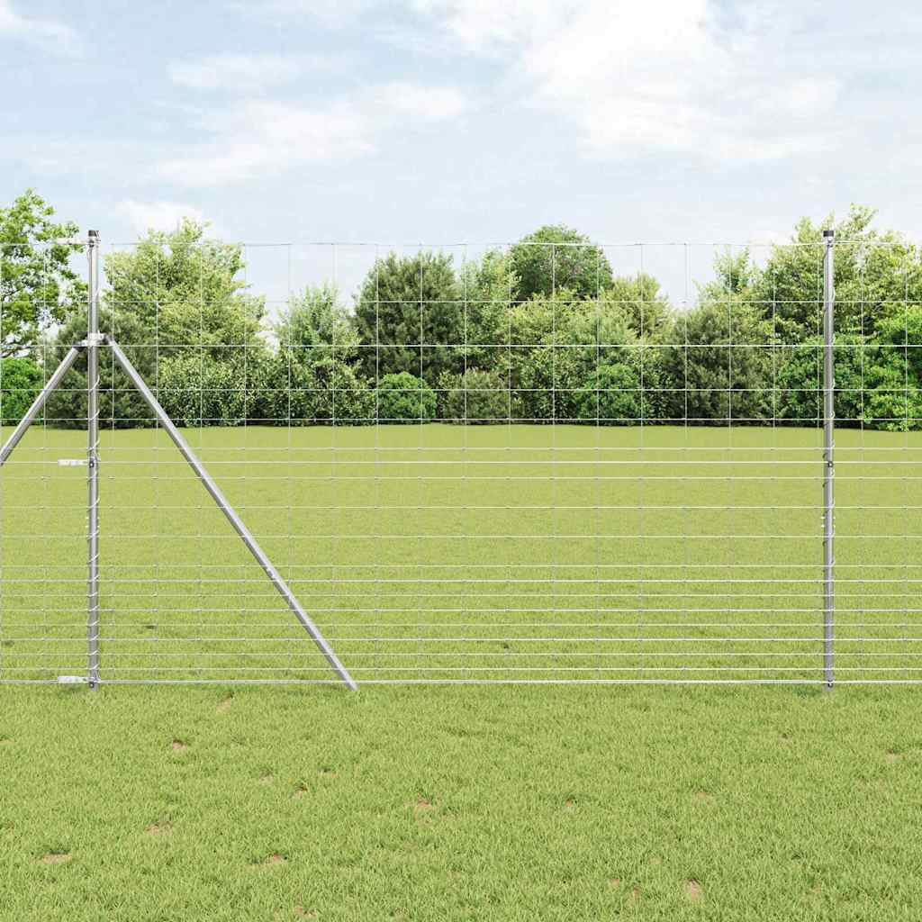 Vidaxl Weidezaun Silber 25 x 1,5 m aus verzinktem Stahl